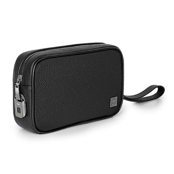 Wiwu Master Geniune Leather Fingerprint Lock Pouch Black