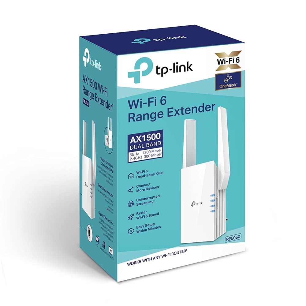 TP-Link RE505x AX1500 WiFi Extender Internet Booster WiFi 6 Range Extender