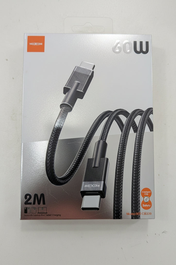 MOXOM MX-CB339 Premium 60W Type-C to Type-C Braided Fast Charging Cable (2M)