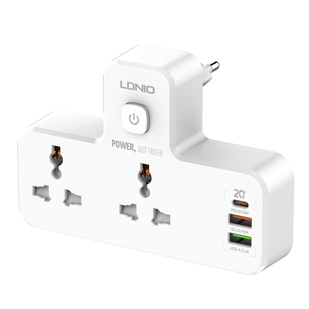 LDNIO SC2311 20W 3-Port USB Charger Extension Power Strip
