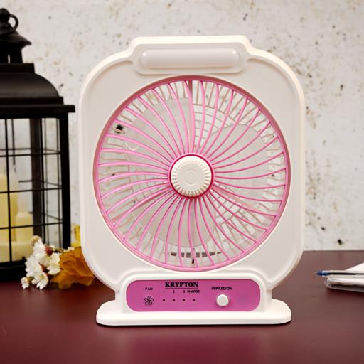 Krypton 8 Inch Rechargeable Fan With Light